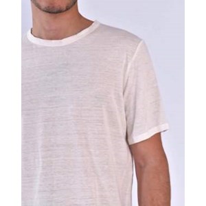 T-SHIRT ZOKKA HOMME - 100% Lin Blanc