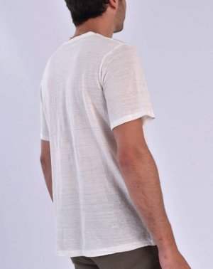 T-SHIRT ZOKKA HOMME - 100% Lin Blanc de dos