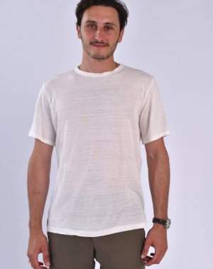 T-SHIRT ZOKKA HOMME - 100% Lin Blanc