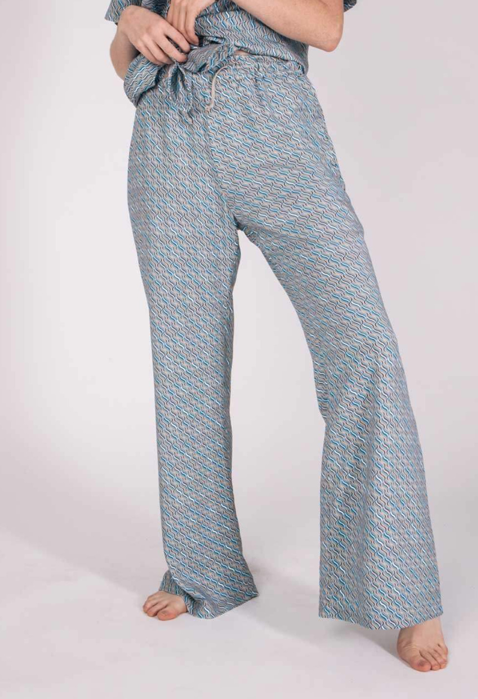 Jogpant évasé Zalm Femme - 100% Ecovero Print graphique Aatise pantalon fluide