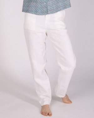 Pantalon Zigarette - 100% Lin Blanc Femme