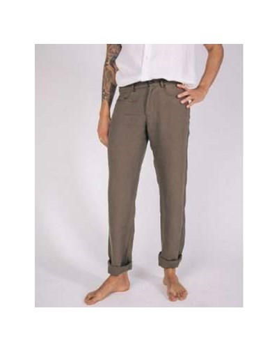 Pantalon Zanzibar Droit Homme en 100% Lin Kaki