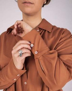 CHEMISIER ZUSIE OVERSIZE - 100% EcoVero Marron
