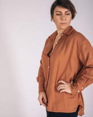 CHEMISIER ZUSIE OVERSIZE - 100% EcoVero Marron