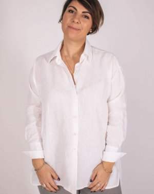 CHEMISIER ZUSIE OVERSIZE - 100% LIN Blanche