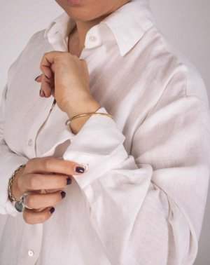 CHEMISIER ZUSIE OVERSIZE - 100% LIN Blanche