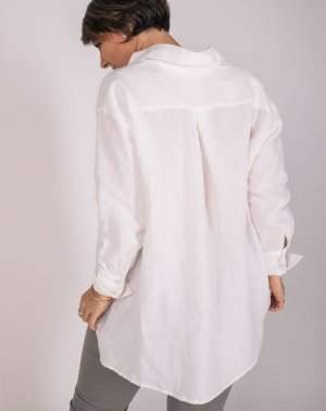 CHEMISIER ZUSIE OVERSIZE - 100% LIN Blanche