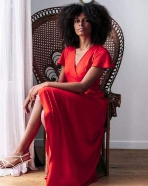 Zermonie Robe de Fête Manches Papillons en EcoVero Blanche Made in France 2