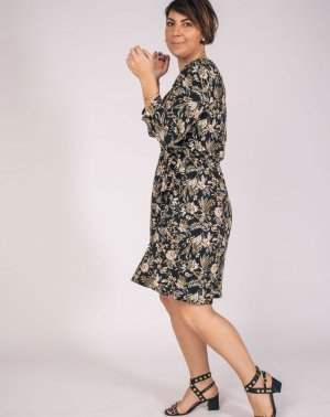 ROBE ZOMI FEMME - 100% EcoVero imprimé - manches 3/4