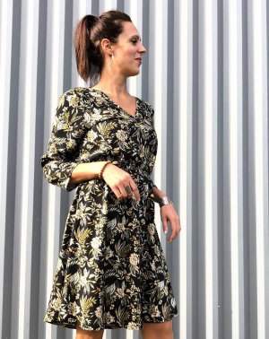 ROBE ZOMI FEMME - 100% EcoVero imprimé - manches 3/4