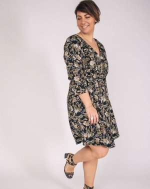 ROBE ZOMI FEMME - 100% EcoVero imprimé - manches 3/4