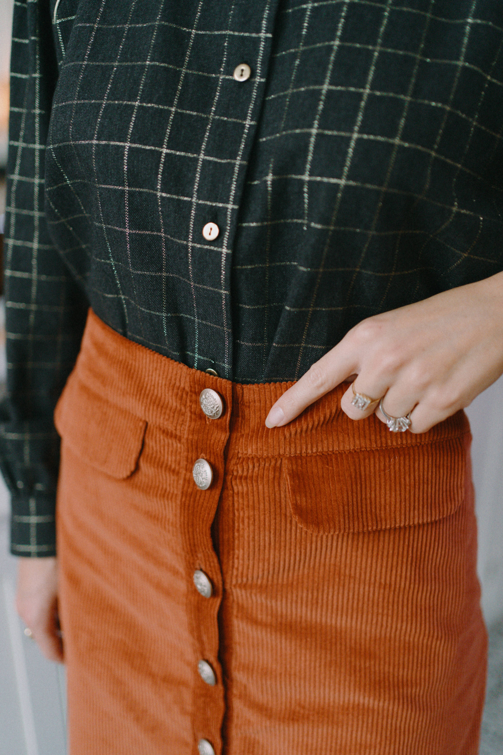 jupe trapèze brandy en velour côtelé 9