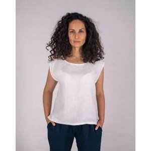 TOP ZAMÉLIE EN LIN BLANC MADE IN FRANCE AATISE - Femme