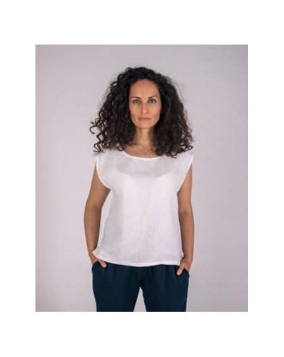 TOP ZAMÉLIE EN LIN BLANC MADE IN FRANCE AATISE - Femme