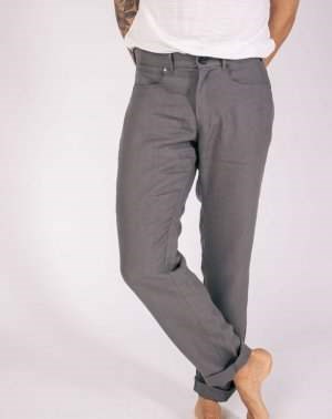 Pantalon Zanzibar Droit Homme en 100% Lin Coloris Taupe