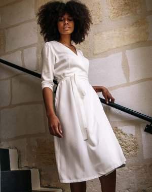 ROBE DE MARIÉE CIVILE ZOVY 100% ECOVERO UNI BLANC