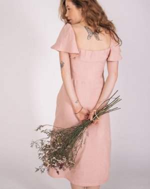 ROBE ZÉFI FEMME - MARGOT GUILBERT & AATISE - 100% Lin Rose