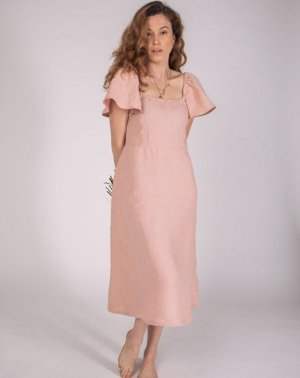 ROBE ZÉFI FEMME - MARGOT GUILBERT & AATISE - 100% Lin Rose