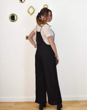 COMBINAISON ZIVA FEMME - 100% Lin Noir Aatise