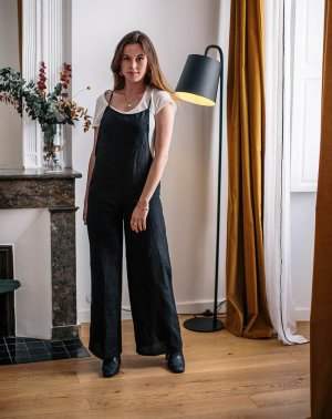 COMBINAISON ZIVA FEMME - 100% Lin Noir Aatise