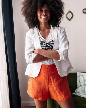 VESTE ZULAT COUPE DROITE - 100% Lin Blanc 3