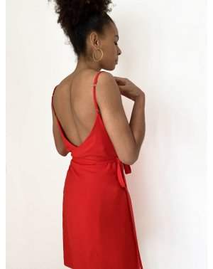 ROBE COCKTAIL DOS NU ZINO - 100% EcoVero rouge de dos