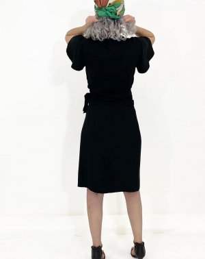 JUPE ZANA PORTEFEUILLE COURTE - 100% Ecovero noir Made in France