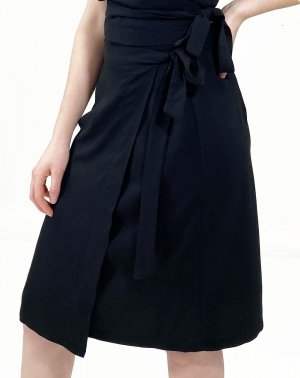 JUPE ZANA PORTEFEUILLE COURTE - 100% Ecovero noir Made in France