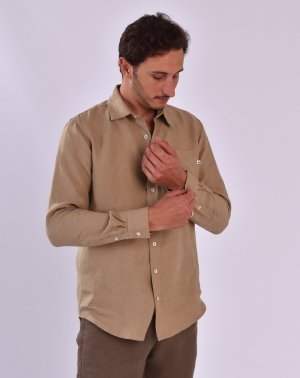 Chemise Zeus Homme en 100% Lin Made in France Beige