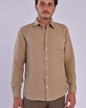 Chemise Zeus Homme en 100% Lin Made in France Beige