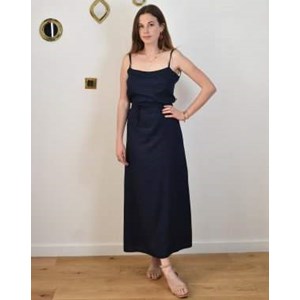 ROBE POUR MARIAGE LONGUE DOS NU ZINO 100% ECOVERO MARINE