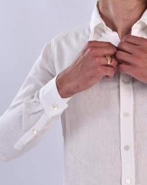 Chemise Zeus Homme en 100% Lin Blanc Made in France