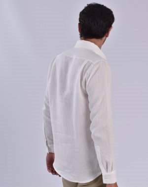 Chemise Zeus Homme en 100% Lin Blanc Made in France