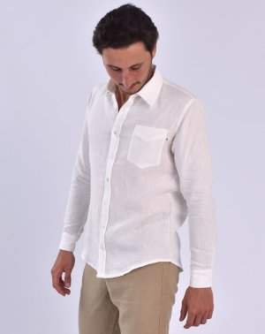 Chemise Zeus Homme en 100% Lin Blanc Made in France