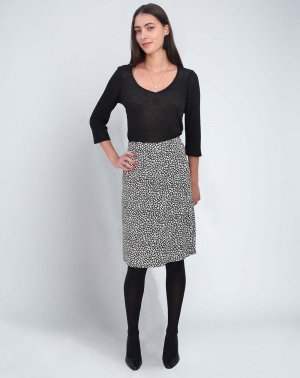 JUPE PORTEFEUILLE ZILLA - 100% EcoVero Noir/blanc Made in France