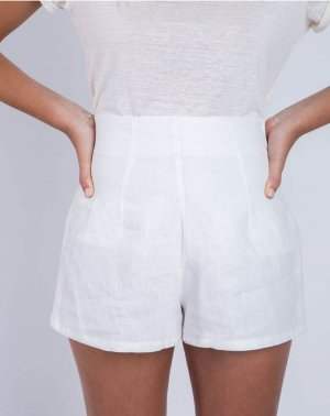SHORT ZEF 100% LIN BLANC - Made in France 2