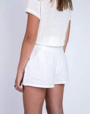 SHORT ZEF 100% LIN BLANC - Made in France 3