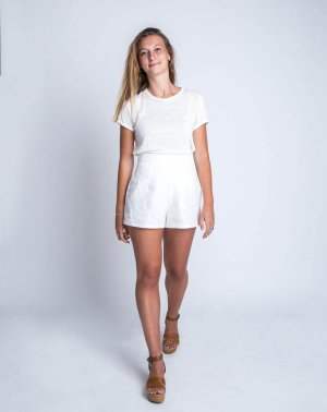 SHORT ZEF 100% LIN BLANC - Made in France 4