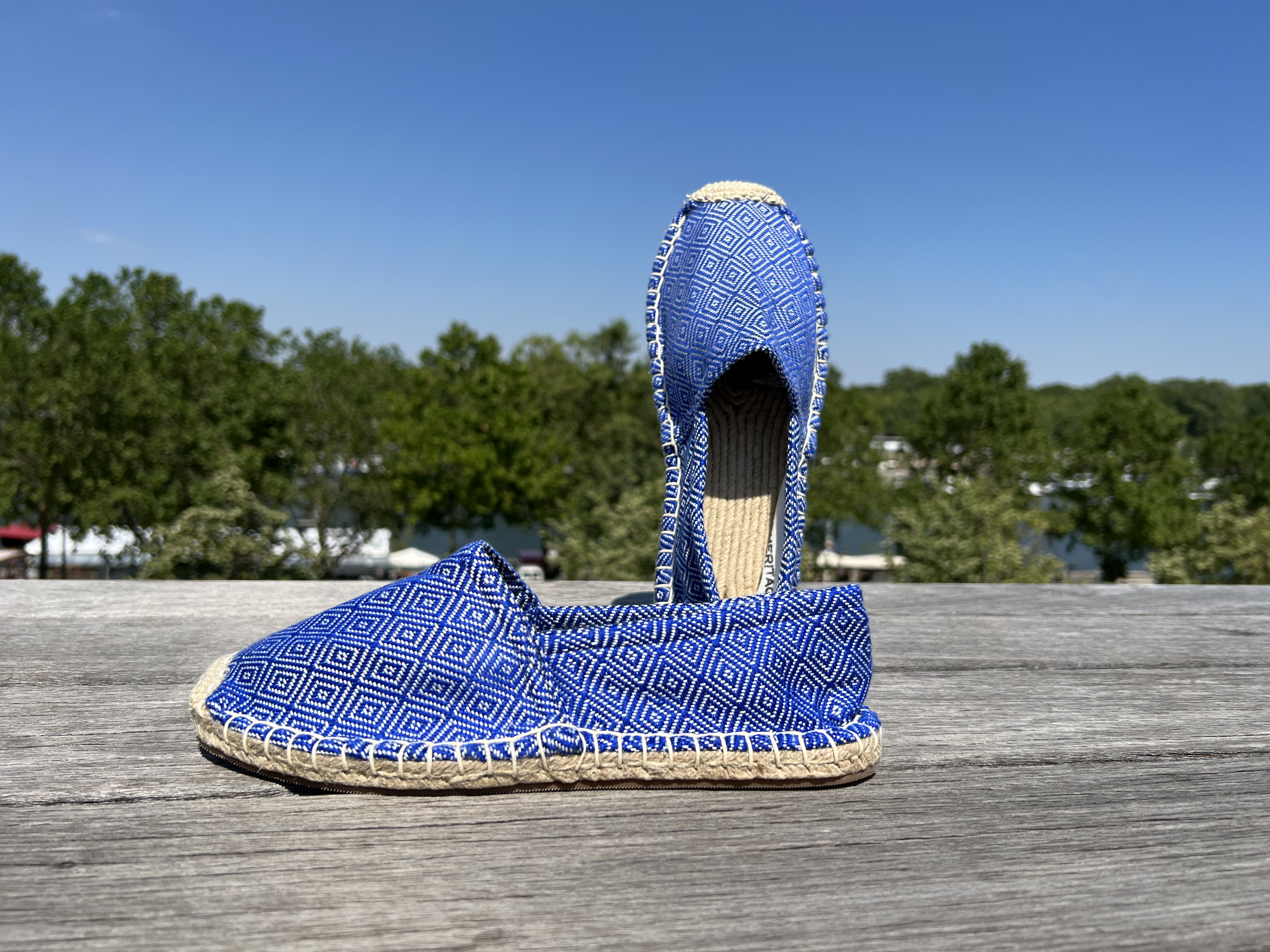 Les espadrilles Krama Heritage Diamond Bleu Roi 2