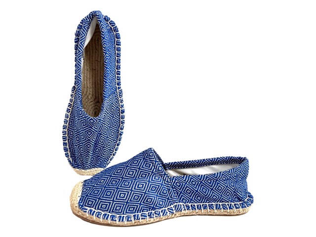 Les espadrilles Krama Heritage Diamond Bleu Roi 4
