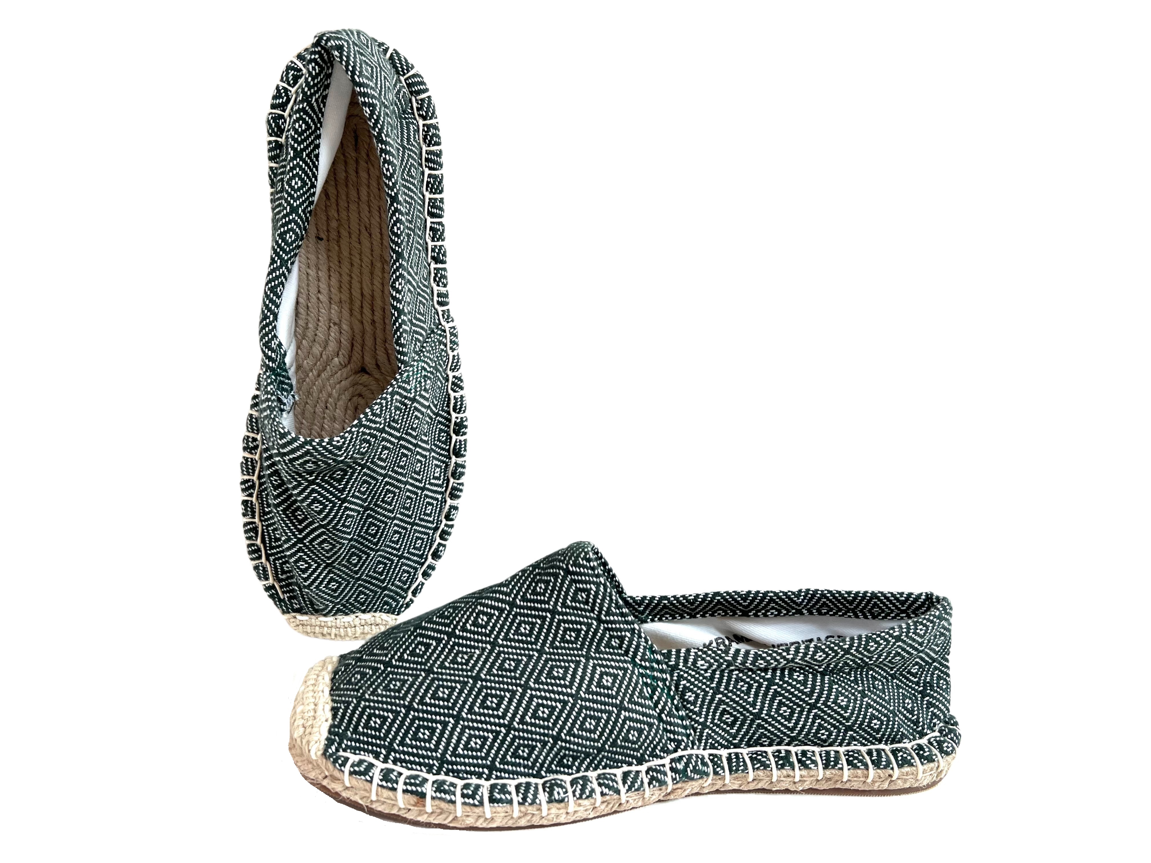 Les espadrilles Krama Heritage Diamond Vert Forêt 2