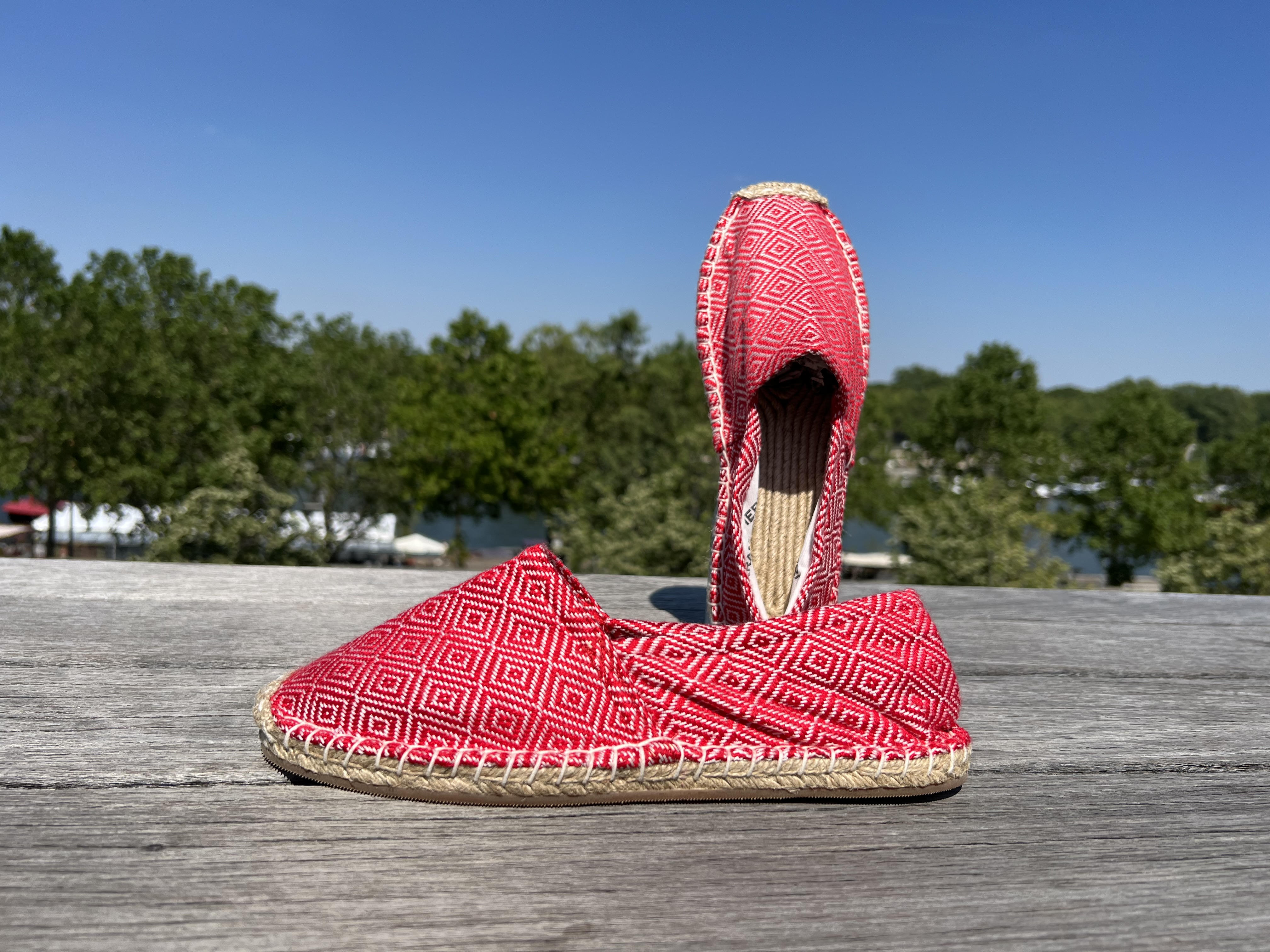 Les espadrilles Krama Heritage Diamond Rouge Coquelicot 3