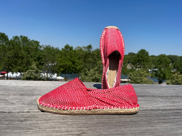 Les espadrilles Krama Heritage Diamond Rouge Coquelicot 3