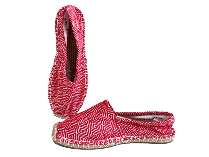 Les espadrilles Krama Heritage Diamond Rouge Coquelicot