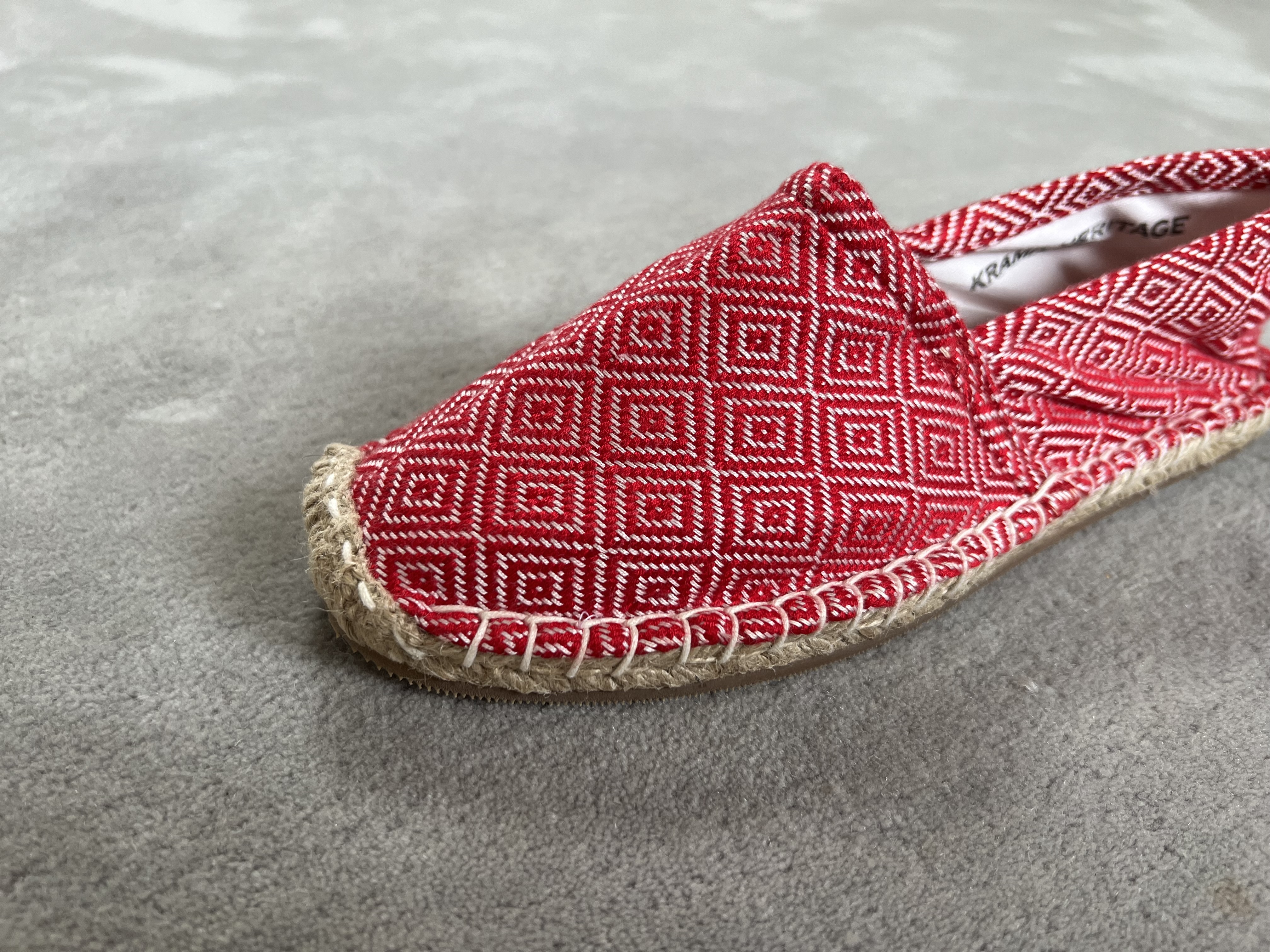 Les espadrilles Krama Heritage Diamond Rouge Coquelicot 5