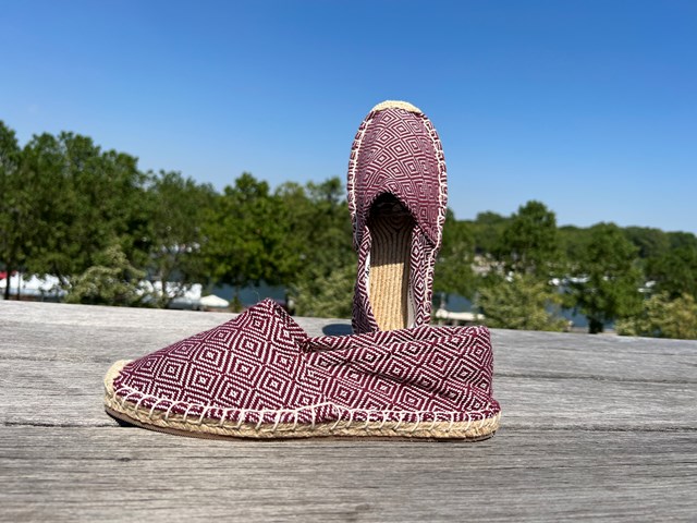 Les espadrilles Krama Heritage Diamond Bordeaux 5