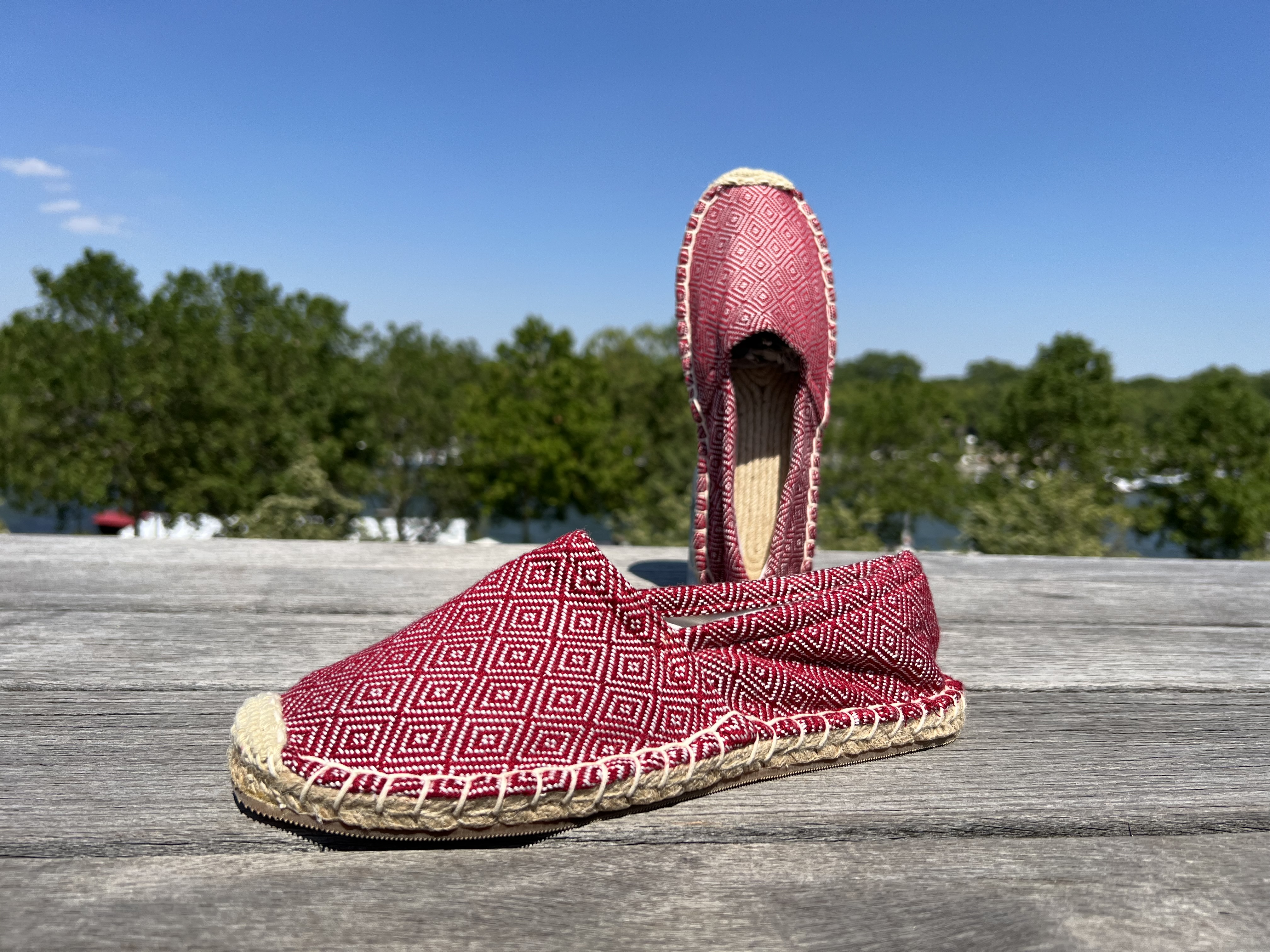 Les espadrilles Krama Heritage Diamond Rouge Brique 2