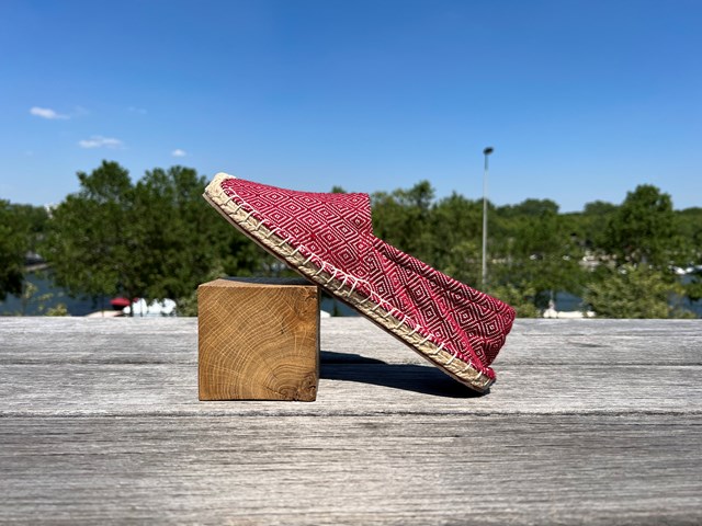 Les espadrilles Krama Heritage Diamond Rouge Brique 3
