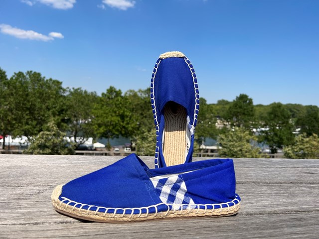 Les espadrilles Krama Heritage Krama Bleues 2