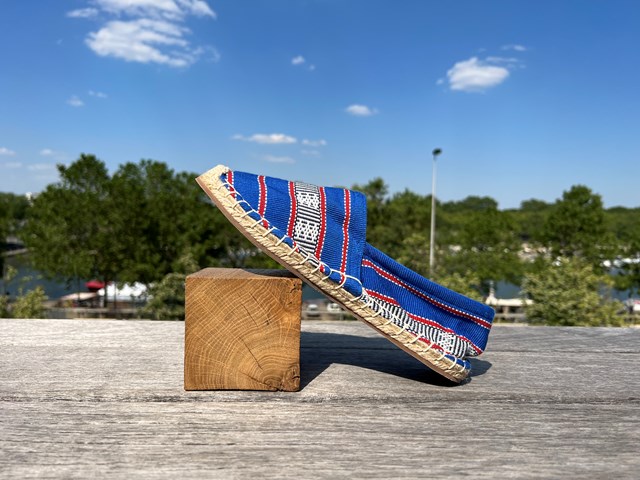 Les espadrilles Krama Heritage Ratanakiri Bleu Roi 3